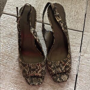 Tahari Robin 1 snakeskin slingback heels-7…